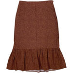 Urban Outfitters  Brown Ruffle Hem Skirt Polka Dot Cottagecore Small Side Zip Photo 0