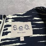 Sea New York Top Womens 2 Blue Print Nautical Coastal Classic Silky Preppy Photo 2