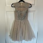 Jovani Nude and Silver  Cocktail Dress Size 2 Photo 2