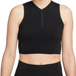 Nike Pro Dri-Fit Black Sleeveless Zip-Up Crop Top Size Small Photo 0