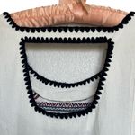 ASTR  Cream with Aztec Embroidery Cut-out Back Pocketed Linen/Cotton Dress XS Photo 8