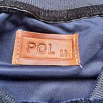 POL  Navy Velvet Bomber Jacket Floral Sleeves Varsity Style Photo 2