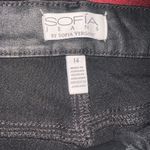 NWT Coated Black Flared jeans Size 14 Photo 4