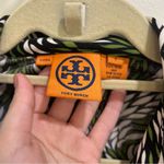 Tory Burch  Green Black White Silk Long Sleeve Button Down Blouse Photo 5