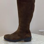 Clarks Clark’s tall suede boots Sherpa lined zipper  Brown size 5.5 Photo 5