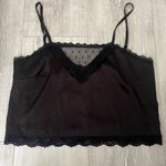 Brandy Melville  Black Lace Trim Top Photo 0