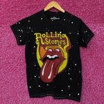 The Rolling Stones Bleach Dye Hot Lips Tshirt Size Small Photo 0