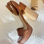 ALDO brown raffia block heel sandals: Photo 4