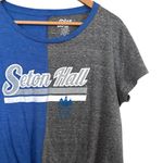 Blue 84 💥 Seton Hall Grey & Blue Tie Front Scoop Neck Top Photo 0