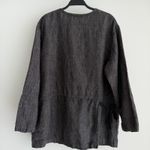 J Jill Linen Jacket Large Brown Taupe Button Up Rustic Lagenlook Boho Earthy Photo 5