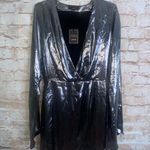 Michael Costello  x REVOLVE Tiana Mini Dress in Silver Size Small NEW Photo 1