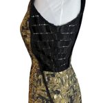 Carmen Marc Valvo Carmen Mark Valvo black gold knee length fit flare sleeveless dress sz 4 Photo 3