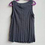 $5/$25 Pact 100% Organic Cotton Gray Ribbed Button Henley Ruffle Tank Size XS Photo 4