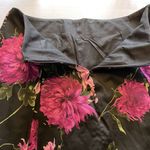 Talbots  Floral Skirt Black Pink Purple Cotton Pleated Lined Back Zip‎ Size 12P Photo 3