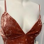 Iris Los Angeles crushed velvet v neck taupe magenta thin strap bralette large Photo 0