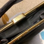 30s 40s Black Suede Evening Purse Handpainted Enamel & Gold VLV Vintage Art Deco Photo 6