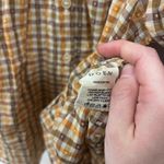 Dôen Brenna Top Plaid Puff Sleeve Blouse Peasant Boho Cottagecore XS Brown Photo 3