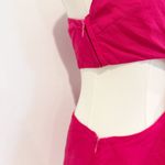 Cult Gaia  Lucienne Linen Blend One Shoulder Cut Out Twist Mini Dress Pink Small Photo 5