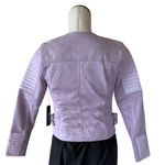 Haute Monde NWT  Lilac Faux Leather Biker Jacket Small Zipper Photo 3