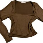 Sincerely Jules Chocolate Brown Square Neck Blouse Size M Photo 1