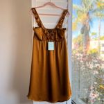 Tocca 100% Silk Ruffle Babydoll Knee Length Dress in Amber Yellow size 4 NWT Photo 1
