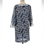 Talbots Blue & White Seashell Coastal Swim Tunic Popover Beach Coverup Size XS Photo 1