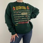 Fruit of the Loom Vintage 90s Dark Green Hunter Definition Graphic Crewneck Pullover Sweatshirt Photo 0