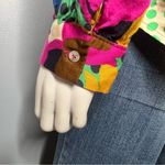 Karlie NWT Pink Floral Polka Dot Button Up Blouse M Bold Retro Print Top Photo 4