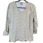 Chico's Chico’s Gold Sparkle Striped V-Neck Top Size XS Photo 1