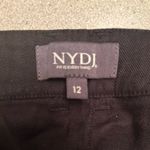 NYDJ Black Linen Blend Pleated Shorts Size 12 Photo 3