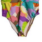 Sanctuary Plunge-Neck Cap-Sleeve Multicolor Print One-Piece Swimsuit Size XL Photo 4