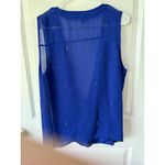 Worthington  Women's Blue Sleeveless Studded Draped Blouse Top XL‎ Photo 8