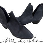 Free People  Boots Size 9 V Black Suede Leather Ankle Booties Size 39EU Western Photo 0