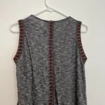 W5  ANTHROPOLOGIE ANTHRO Black White Boho Aztec Embroidered Trim Sleeveless Top M Photo 10
