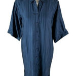 Storm And‎ Marie Navy Striped Button Front Shirt Dress Modest Preppy Medium NWT Blue Photo 0