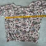 Lucky Brand  Peasant Top Womens Small White Floral SS Shirt Blouse Boho Hippie Photo 5