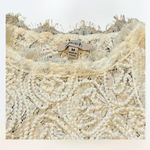 A.Peach  white lacy flower embroidery knitted sleeveless crop top size M Photo 2
