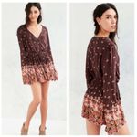 Urban Outfitters  Ecote Helena Romper Small Brown Floral Boho Bell Sleeve Photo 11
