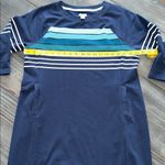 L.L Bean Navy Striped Dress with Pockets Size Medium Petite EUC Blue Photo 4