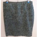Liz Claiborne  Chenille Fully Lined Pencil Skirt Size 6 Gray Green Blue Photo 0