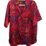 Victoria's Secret Vintage Victoria’s Secret Gold Label Blouse P/S Red Satin Floral Baroque Print 725B Photo 0