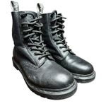 Dr. Martens Black Mono Lace Up Boots Sz 7 Virginia Leather 24479 Women's #S111-3 Photo 9