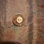 Gallery J. Double Breasted Brown/Green Metallic Paisley Trench Coat Sz 7/8 P Photo 4