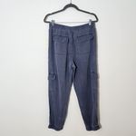 Cynthia Rowley  Blue Linen Blend Cargo Jogger Pants NWT Size Large Cargo Joggers Photo 4