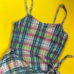 Calvin Klein Jeans Vintage 90s Plaid Calvin Klein Sleeveless Smocked Wrap Dress Photo 1