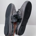 Michael Kors Slippers Fur Glitter Gunmetal Silver Size 6/7 Photo 4