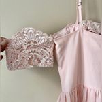 SOLEBLU | Baby Pink Embroidered Cold Shoulder Maxi Dress Sz S Photo 7