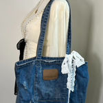 American Eagle  Denim Jean Shoulder‎ Tote Bag Photo 0