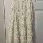 Cute White Feathery Mini Dress Size L Photo 0