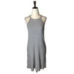 Madewell  Ivory And Blue‎ Striped Halter Neck Fit And Flare Mini Dress Size XS Photo 1